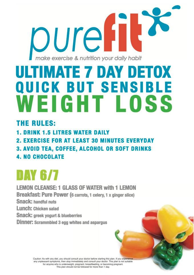 7 Day Purefit Detox Weight Loss Plan Day6