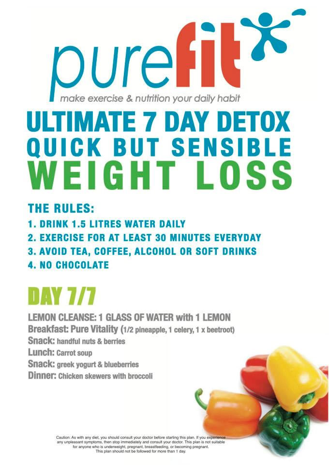 7 Day Purefit Detox Weight Loss Plan